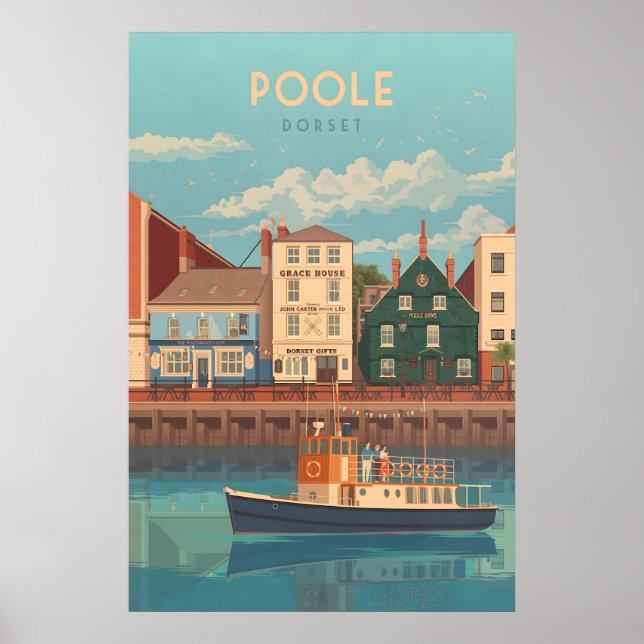 Poole Dorset Seaside Reiseplakat Poster (Vorne)