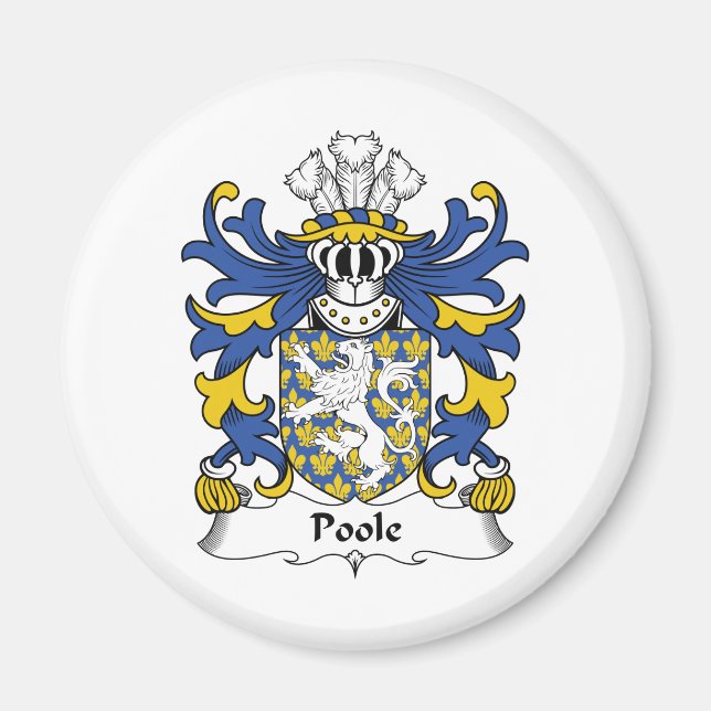Poole-Familienwappen Magnet (Vorne)