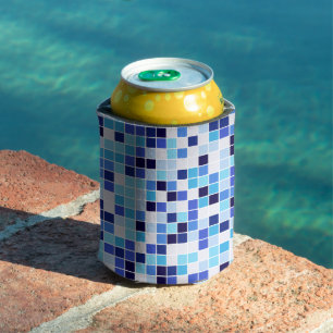 Poolfliesen, Blaue Mosaikfliesen, Geometrisches Mu Dosenkühler