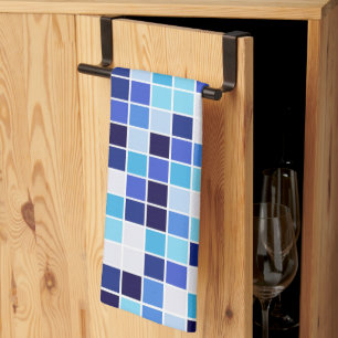 Poolfliesen, Blaue Mosaikfliesen, Geometrisches Mu Geschirrtuch