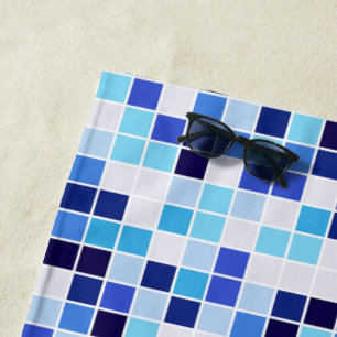 Poolfliesen, Blaue Mosaikfliesen, Geometrisches Mu Strandtuch