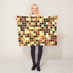 Poolfliesen, braune Mosaikfliesen, geometrisches M Fleecedecke