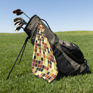 Poolfliesen, braune Mosaikfliesen, geometrisches M Golfhandtuch