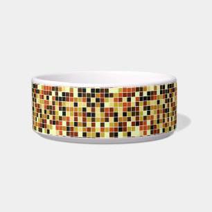 Poolfliesen, braune Mosaikfliesen, geometrisches M Napf