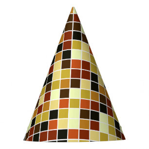 Poolfliesen, braune Mosaikfliesen, geometrisches M Partyhütchen