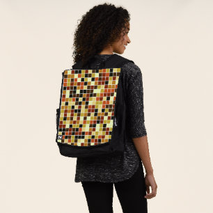 Poolfliesen, braune Mosaikfliesen, geometrisches M Rucksack