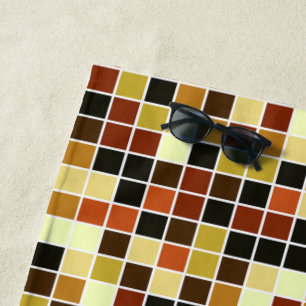 Poolfliesen, braune Mosaikfliesen, geometrisches M Strandtuch