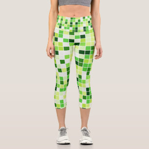 Poolfliesen, Grüne Mosaikfliesen, Geometrisches Mu Capri Leggings