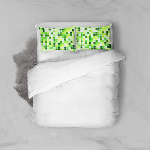 Poolfliesen, grüne Mosaikfliesen, geometrisches Mu Kissenbezug