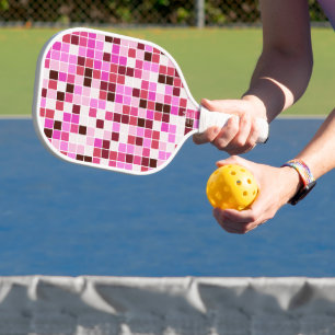 Poolfliesen, rosa Mosaikfliesen, geometrisches Mus Pickleball Schläger