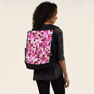 Poolfliesen, rosa Mosaikfliesen, geometrisches Mus Rucksack