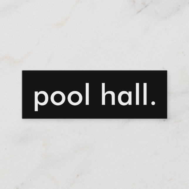 Poolhalle. Mini Visitenkarte (Vorderseite)