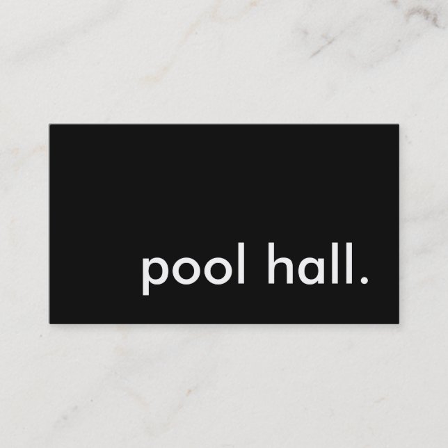 Poolhalle. Visitenkarte (Vorderseite)