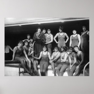 Poolmädchen, Anfang der 1900er Jahre Poster