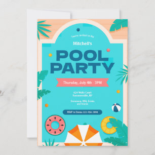 Poolparty Einladung
