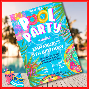 Poolparty Einladung