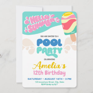Poolparty-Einladung Einladung