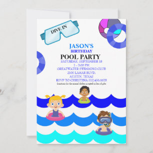 Poolparty-Einladung zum Kindergeburtstag Einladung