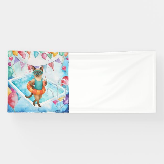Poolparty für Katzenliebhaber Banner (Horizontal)