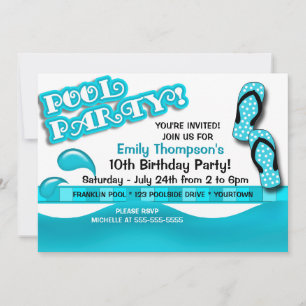Poolparty-Geburtstag Einladung