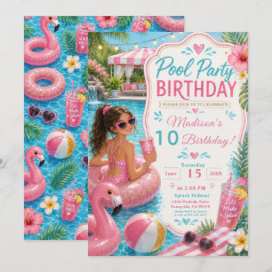 Poolparty-Geburtstag Einladung
