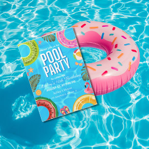 Poolparty-Geburtstagseinladung Einladung