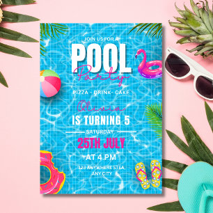 Poolparty-Geburtstagseinladung, Sommerparty Einladung