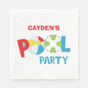Poolparty-Geburtstagsjunge Serviette