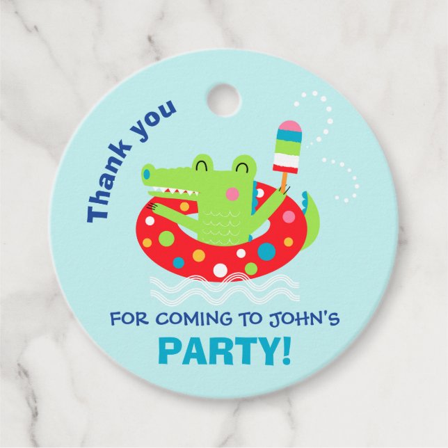 Poolparty Geschenkanhänger (Vorderseite)