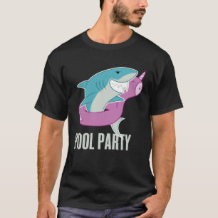 Poolparty Hai Einhorn Angeln T-Shirt