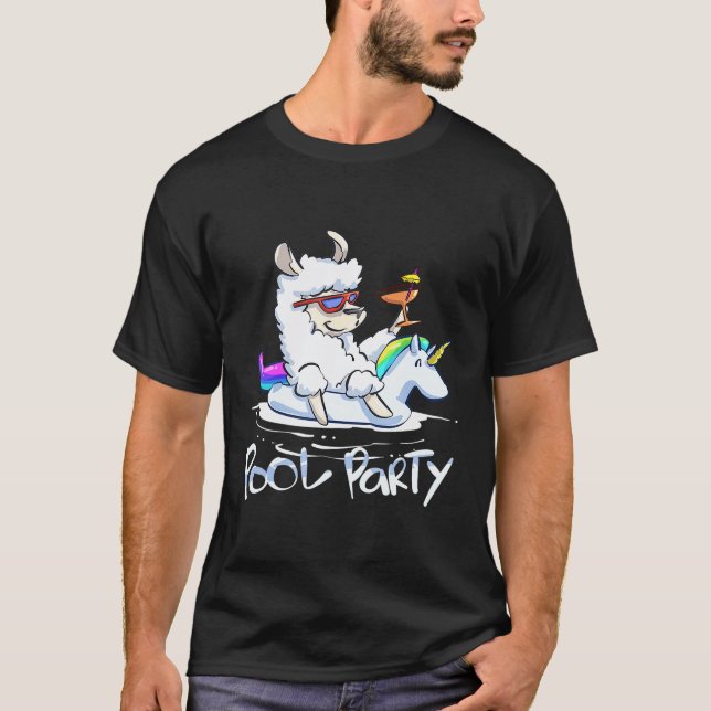 Poolparty-Lama-Einhorn-Float-Lama T-Shirt (Vorderseite)
