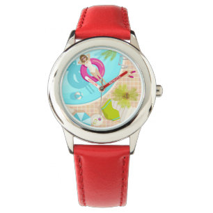 Poolparty Mädchen im Bikini Sommer Strand  Armbanduhr