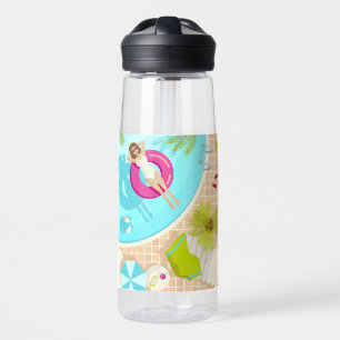 Poolparty Mädchen im Bikini Sommerstrand Trinkflasche