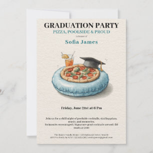 Poolparty-Pizza-Abschlussfeier-Einladung Einladung