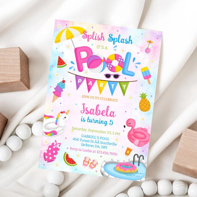 Poolparty Planschen Sommer Strand Geburtstag  Einladung (Von Creator hochgeladen)