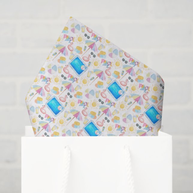 Poolparty-Seidenpapier Seidenpapier (Geschenk Tasche)