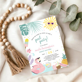 Poolparty-Sommer-Geburtstagseinladung Einladung