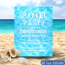 Poolparty Strandparty Blaues Wasser Tropisch Elega