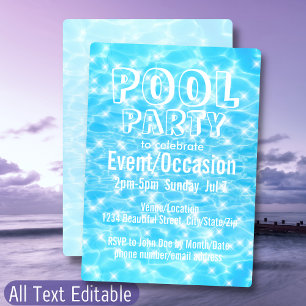Poolparty Strandparty Sommerparty modern cool Einladung