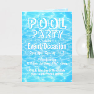 Poolparty Strandparty Sommerparty stilvoll modern Einladung