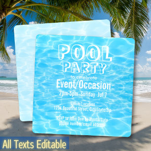 Poolparty Strandparty Sommerparty trendy modern Einladung
