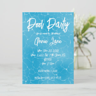 Poolparty Sweet 16 Wasserblau Minimalist Geburtsta Einladung