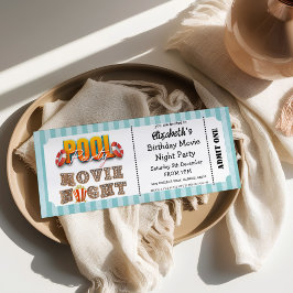 Poolparty- und Filmnacht-Ticket-Stil Einladung