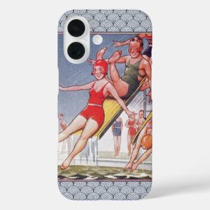 Poolparty Vintage Schwimmen Sommer iPhone 16 Hülle