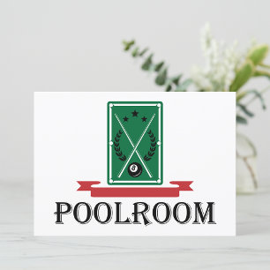 Poolroom Billard Klassik 8 Ball Einladung