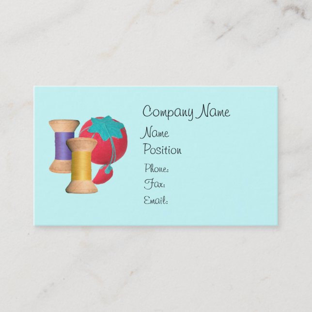 Pools von Thread and Button Cushion Business Card Visitenkarte (Vorderseite)