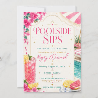 Poolside-Drinks Tropicalischer Geburtstagsparty Einladung
