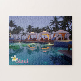 Poolside in der Morgendämmerung Puzzle