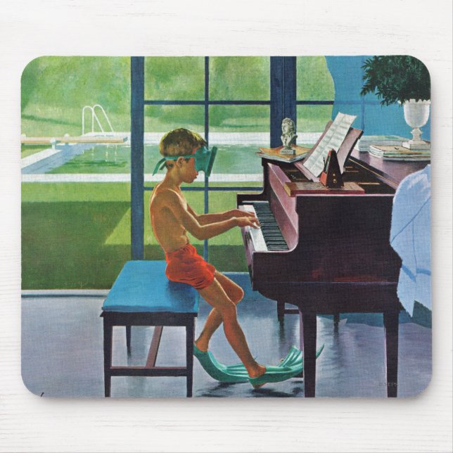 Poolside-Klavierpraxis Mousepad (Vorne)