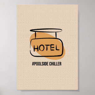Poolside-Kühler-Hotel-Schild - Retro-Sommerferien Poster